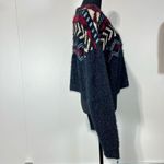 Frye New Semi-Cropped Textured Fuzzy Nordic Sweater Sz L Women’s Navy Super Soft Photo 3