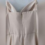 David's Bridal AW Bridal Tulip High Low Spaghetti Strap Bridesmaid Prom Dress, Nude, Tan, 10 Photo 6