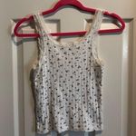 Brandy Melville  White Floral Tank Top Photo 2