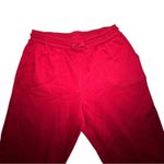 Rae Dunn  red fleece sweatpants with tie waist and pockets women’s size large Photo 1