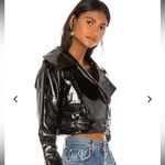 Lovers + Friends  Emilia Crinkle Leather Moto Jacket Cropped XS $278 Photo 1