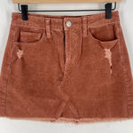 American Eagle  Size 2 Stretch‎ Corduroy Distressed Cutoff High Rise Mini Skirt Photo 0