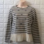 Maison Jules Madison Jules sweatshirt w/ pleated chiffon trim Photo 0