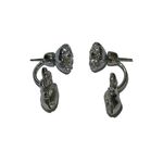 Givenchy Silver-Tone Crystal Cluster Floral Style Fancy Stud Earrings - Silver Photo 2