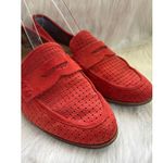 Franco Sarto Sarto Red Suede Perforated Leather Loafers 8.5 Photo 2