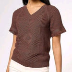 Canyon Retreat Short Sleeve Pullover Sweater Plus Sz 1X Preppy Boho Goblincore Brown Photo 0