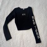 Garage FREE SHIPPING  “NYC” Ribbed Cropped Long Sleeve Tee Photo 2