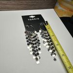 Torrid Silver Tone Hoop Fringed Dangle Pierced Earrings NWT $19.50 Photo 4