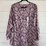 Duluth Trading Co. Purple Feather Wrinklefighter Tunic Plus Size 1X Photo 0