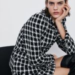 ZARA TEXTURED TWEETED Houndstooth Blazer w/POCKETS BLACK/WHITE NEW Photo 9