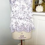 CAbi White Tank Top Ruffled Printed Cami Small Photo 6