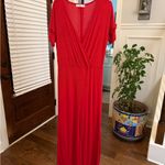 MNG NWOT Elegant Ribbed Red Jumpsuit with Ruffle Sleeves Size XS Photo 1