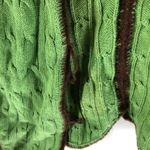 Anthropologie Monogram HWR Green Hooded Cardigan Sweater Cotton Lambswool Trim M Photo 2