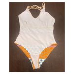 Cupshe One Piece Swimsuit Womens M Multicolor Scoop Neck Double Straps Geo-Print Photo 5