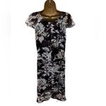 Vera Wang Simply Vera  Floral Chiffon Knee Length Dress Oxford M Photo 1