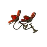 American Vintage Vintage Cira 1950 - 1960 Orange Flower Screw Back Earrings Photo 3