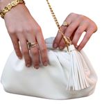 Understated Leather Crescent Clutch Crossbody Purse Photo 2