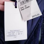 BHLDN Talbot‎ Runhof Navy Blue Lace Long Sleeve Dress Photo 8