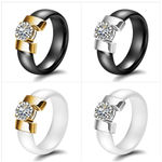 Boutique 1ct Solitaire Simulated Diamond Ceramic‎ Ring White & Silver | NWT Sz 5 Photo 11