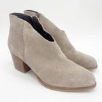Jeffrey Campbell  Booties Size 7 Boots Suede Taupe Leather Owen Block Heel Zipper Photo 1