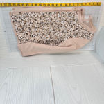 Anthropologie  Cardigan Women Medium Pink Blush White Bead Boho Cottage Wedding Photo 4