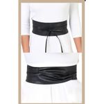 Obi Belt Wide Wrap Around Waist Boho Gypsy Self Tie Cinched Corset Black D0100 Photo 7