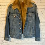 MOTHER Denim Mother Furry The Trucker Denim Jacket, S Photo 0