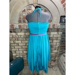 slip dress adjustable straps blue purple handkerchief hem Size L Photo 8