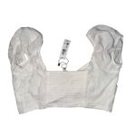 Garage  nwt Clara Crop Top snow white front tie medium puff sleeve sweetheart nk Photo 3