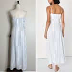 Lulus NWT  Adoring the Weekend White Blue Striped Wrap Midi Dress, Sz Medium Photo 7