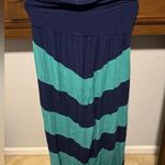 Navy and Teal Striped Swim Coverup Blue Size XXL Photo 0