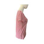 Brandy Melville John Galt Red White Striped Tee Shirt OS Made in Italy Cotton Stretch Photo 2