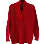 Lauren Ralph Lauren chunky knit red sweater shawl neck small Photo 0