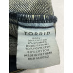 Torrid Womans  Size 00 Blue Jean Biker Jacket Knit Grunge Hood & Sleeves Photo 3