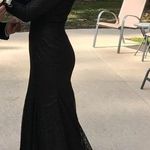 Black lace long sleeve, high neck prom dress ! Size 4 Photo 0