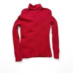 Vera Wang Simply Vera Red Ribbed Turtleneck Sweater Photo 2