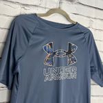 Under Armour  Youth XL Navy Performance Logo Athletic Loose Fit Gym Training Tee Photo 2