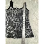 Gothic Tank Top Black & Gray Damask Lace Trim Elegant Whimsigoth Witchy Grunge Photo 2