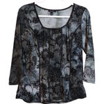 Sami & Jo Y2k Gothic Velvet Burnout Corset Fairycore 3/4 Sleeve Top Size L Photo 0