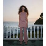 ZARA  ribbed high‎ waist wide leg pants Photo 2