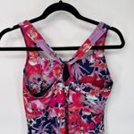 Title Nine  Athletic Dress Medium Pink Abstract Floral Racerback Shelf Bra Pocket Photo 3