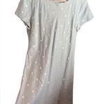 Chetta B Vintage Sheath Dress Size 12 Blue Polka Dot Print Short Sleeve *flaw* Photo 0