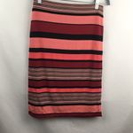 Loft Pinks and Black Striped Stretch Straight Skirt Photo 2