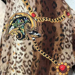 Vintage animal print 80s 90s jacket full zipper lightweight pockets baddie Brown Size M Photo 9