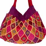 Homegoods Beaded Purse, Pink, Purple, Gold Photo 1