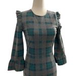 J.O.A. JESS GREY MULTI PLAID 3/4 SLEEVE SHEATH Women's Size XS DRESS Mini #2.. Photo 2