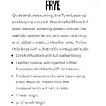 Frye  3471448-COG “Tyler” Lace Up Cognac Handcrafted Leather Boots Size 9B Photo 14