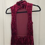 Lulus  whismygoth Burgundy crushed Velvet Backless Maxi Dress party holiday small Photo 4