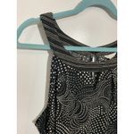 Black White Paisley Top Plus Tank 18 20 Women’s Blouse Shirt Work Office Pattern Photo 2