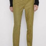 ZARA Yellow & Black Houndstooth Cropped Trousers XS Photo 0